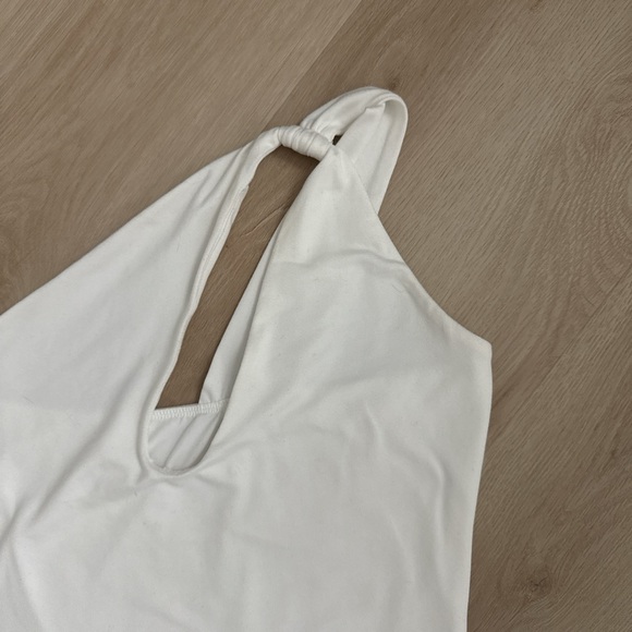 White Bodysuit One-Shoulder Cut Out - Size Small - Picture 3 of 5